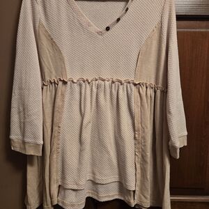 Elegant Beige Textured Tunic